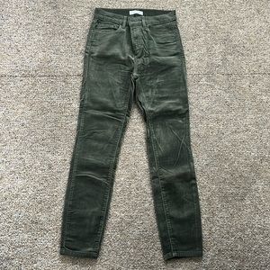 LOFT Hight-Waist Skinny Corduroy Pants in Olive Size 0/25